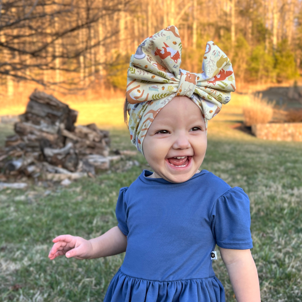 Big Bow Headband - Deer Friends