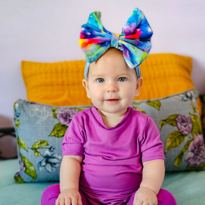 Big Bow Headband - Rainbow Galaxy