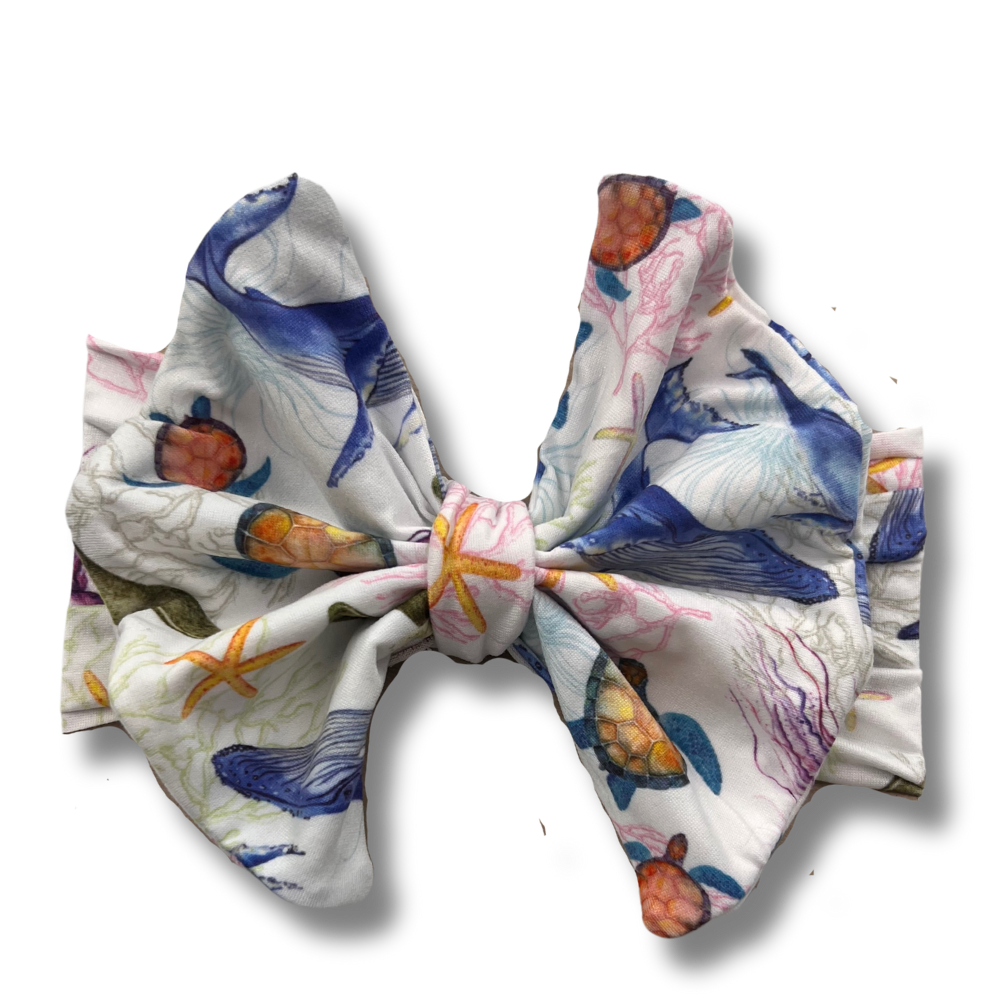Big Bow Headband - Deep Seas