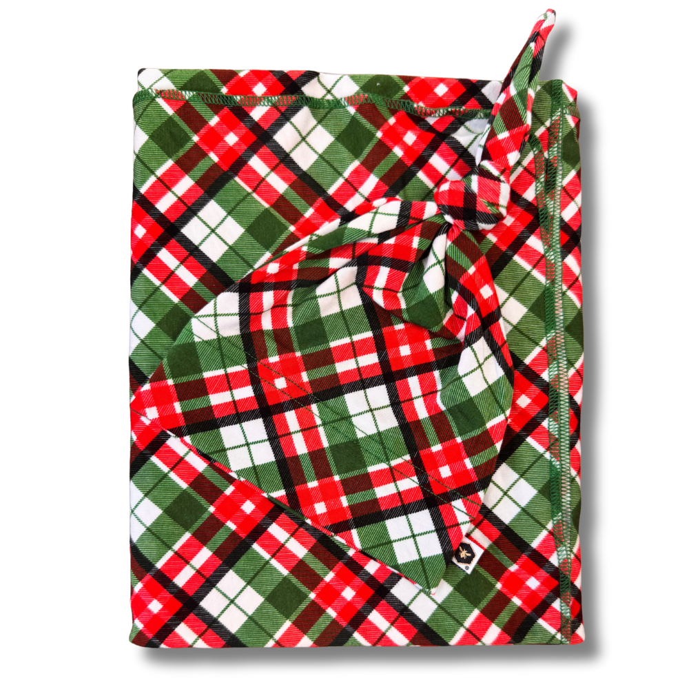 Bamboo Stretch Swaddle Set in Peppermint Plaid