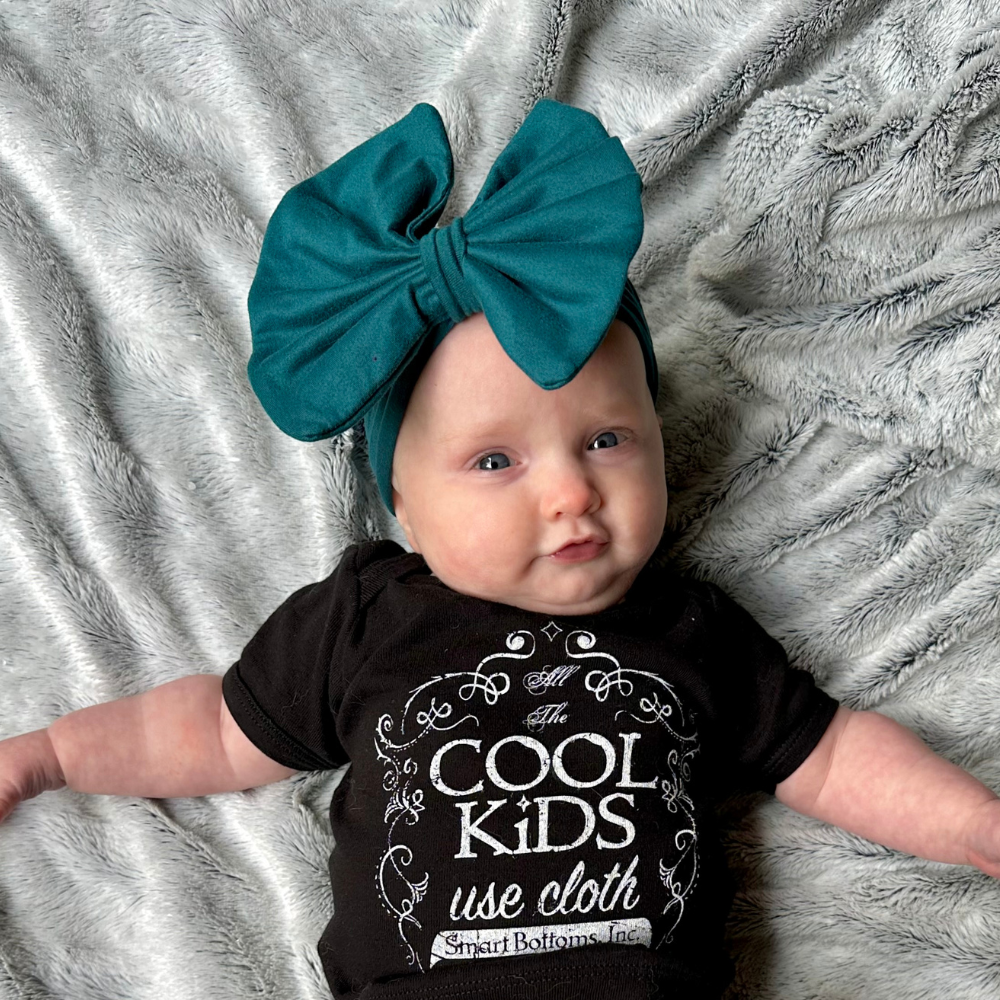 Big Bow Headband Teal – bumblitostore