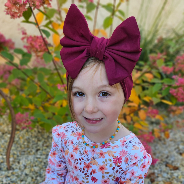 Big Bow Headband - Burgundy