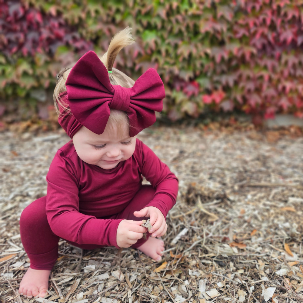 Big Bow Headband - Burgundy