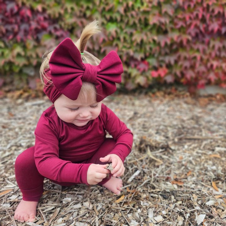 Big Bow Headband - Burgundy