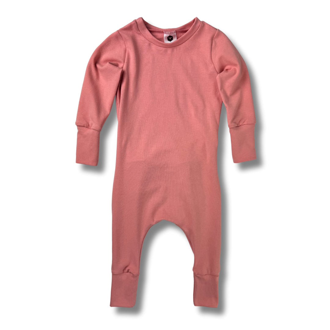 Naturals - Long Sleeve Romper - Dusty Pink