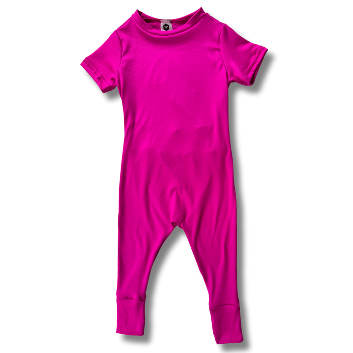 Short Sleeve Romper - Hot Pink