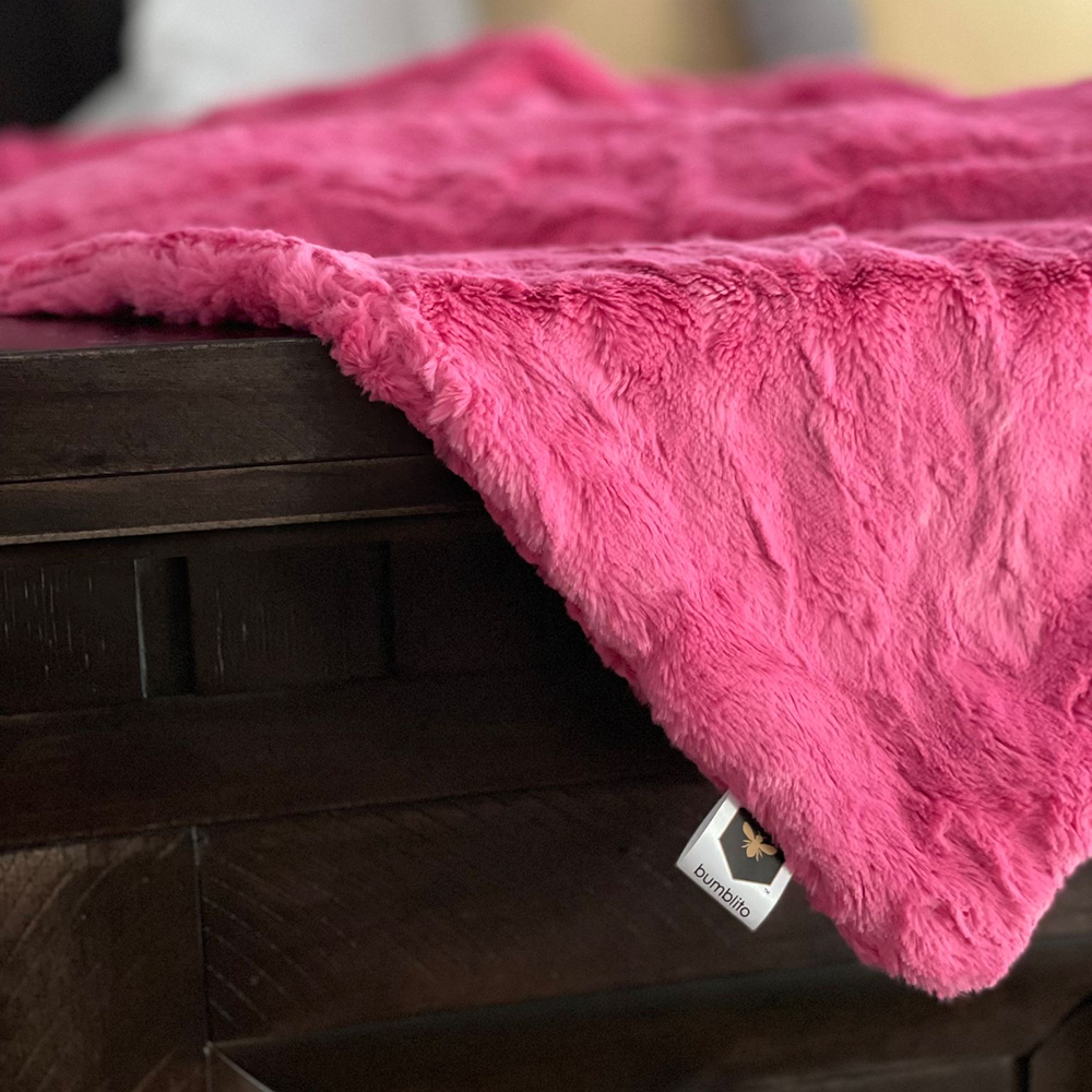 Pink fuzzy online blanket