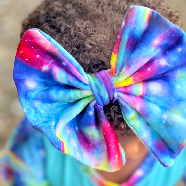 Big Bow Headband - Rainbow Galaxy
