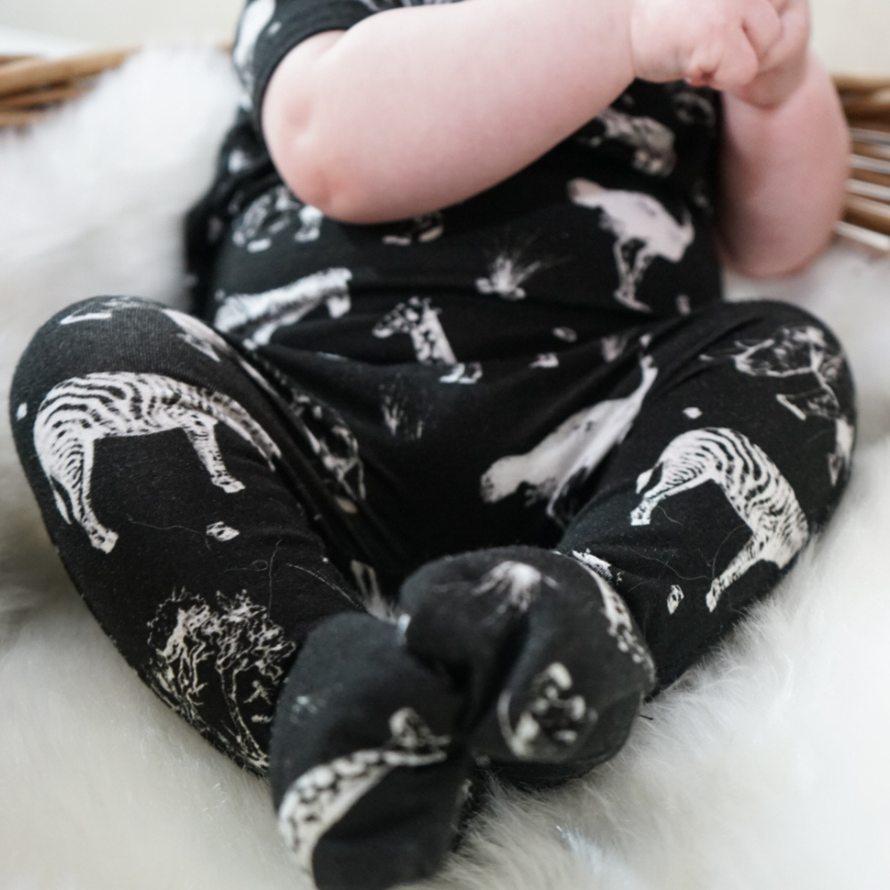 Bamboo Short Sleeve Romper in Safari Adventure