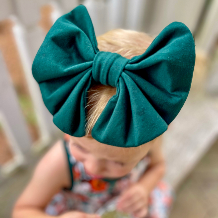 Big Bow Headband - Hunter Green