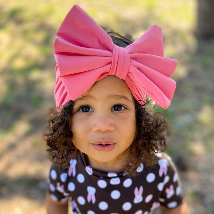 Big Bow Headband - Jelly Bean Pink