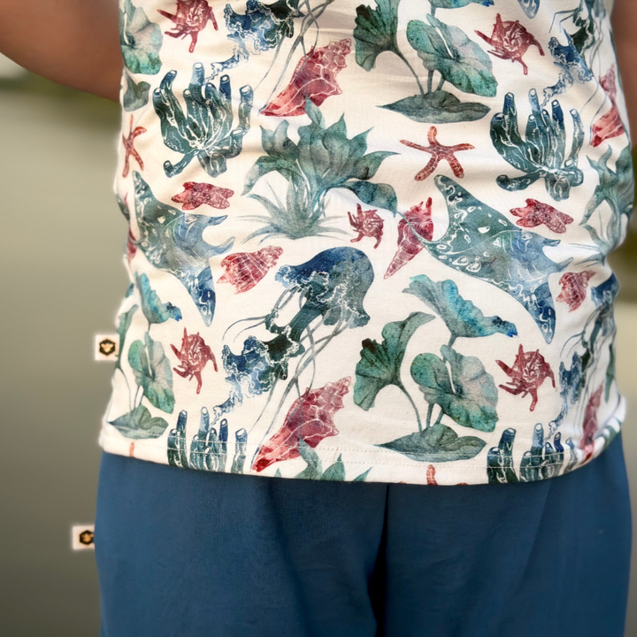 Bamboo Short Sleeve Crew Neck Tee in Catch Some Rays