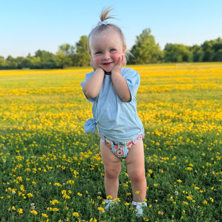 Bamboo Short Sleeve Crew Neck Tee in Baby Blue