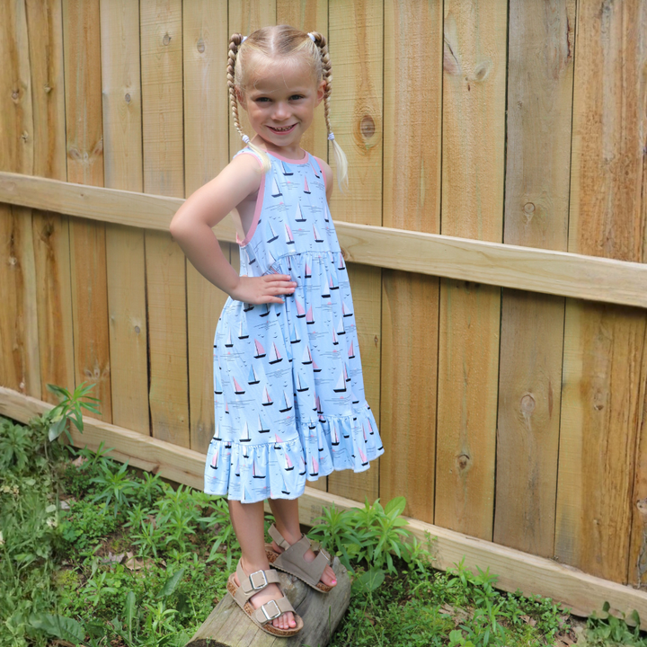 Bamboo Tank Twirl Dress in A Boat Time