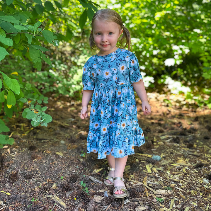 Bamboo Short Sleeve Twirl Dress in Agnes