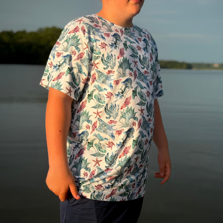 Bamboo Adult Short Sleeve Crew Neck Tee in Catch Some Rays