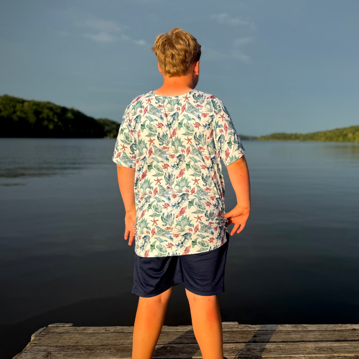 Bamboo Adult Short Sleeve Crew Neck Tee in Catch Some Rays