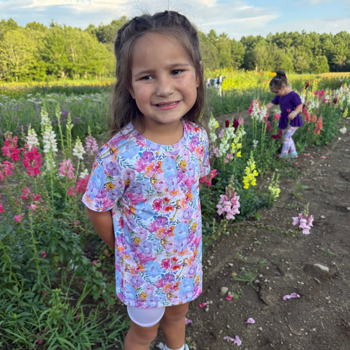 Bamboo Short Sleeve Crew Neck Tee in Gardens
