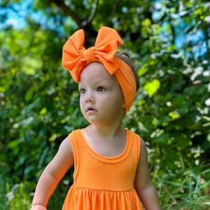 Big Bow Headband - High Voltage Orange