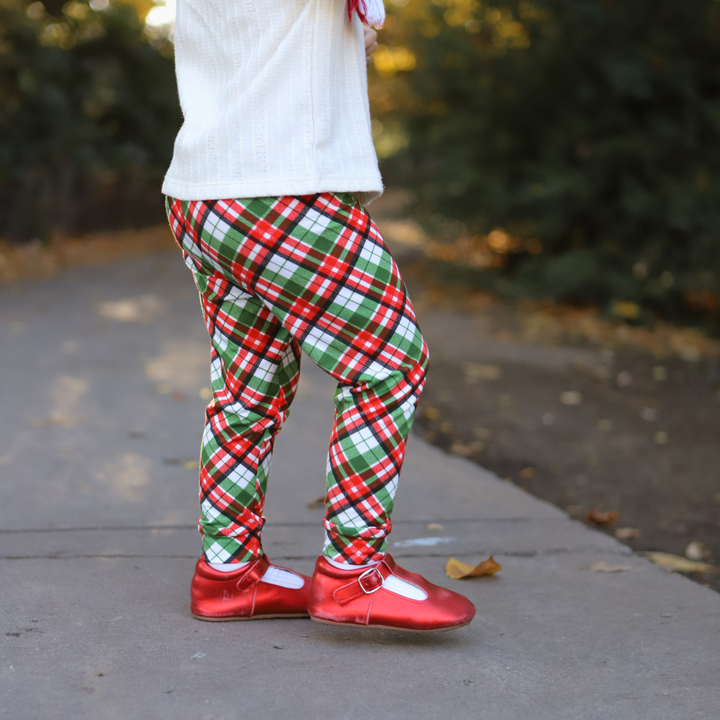 Bamboo Leggings in Peppermint Plaid