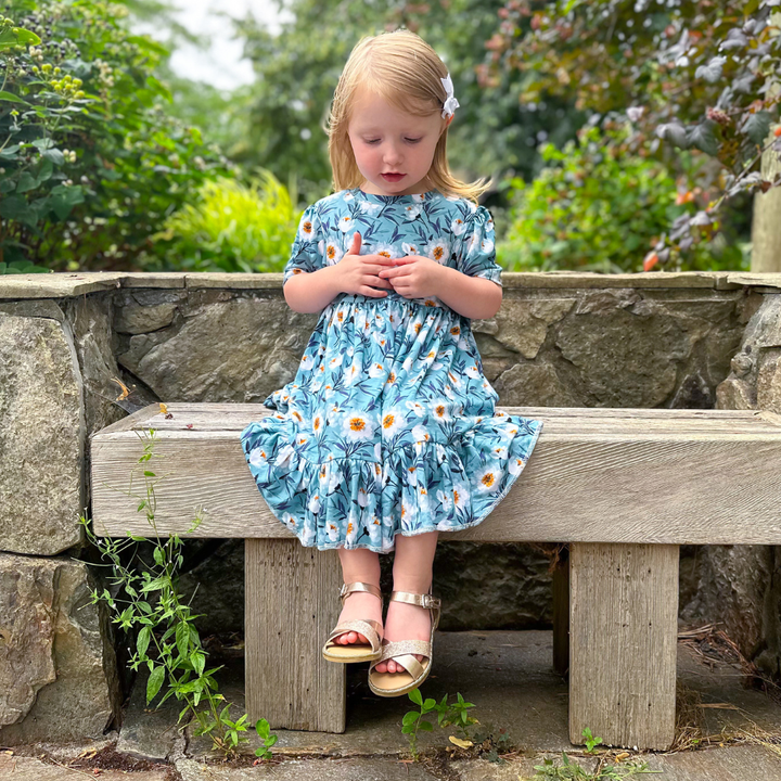 Bamboo Short Sleeve Twirl Dress in Agnes