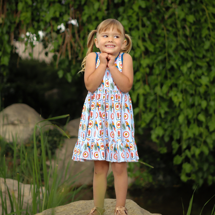 Bamboo Tank Twirl Dress in Island Vibes