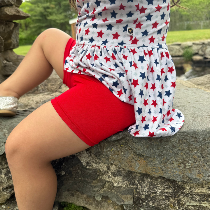 Bamboo Cartwheel Shorts in Cherry Red