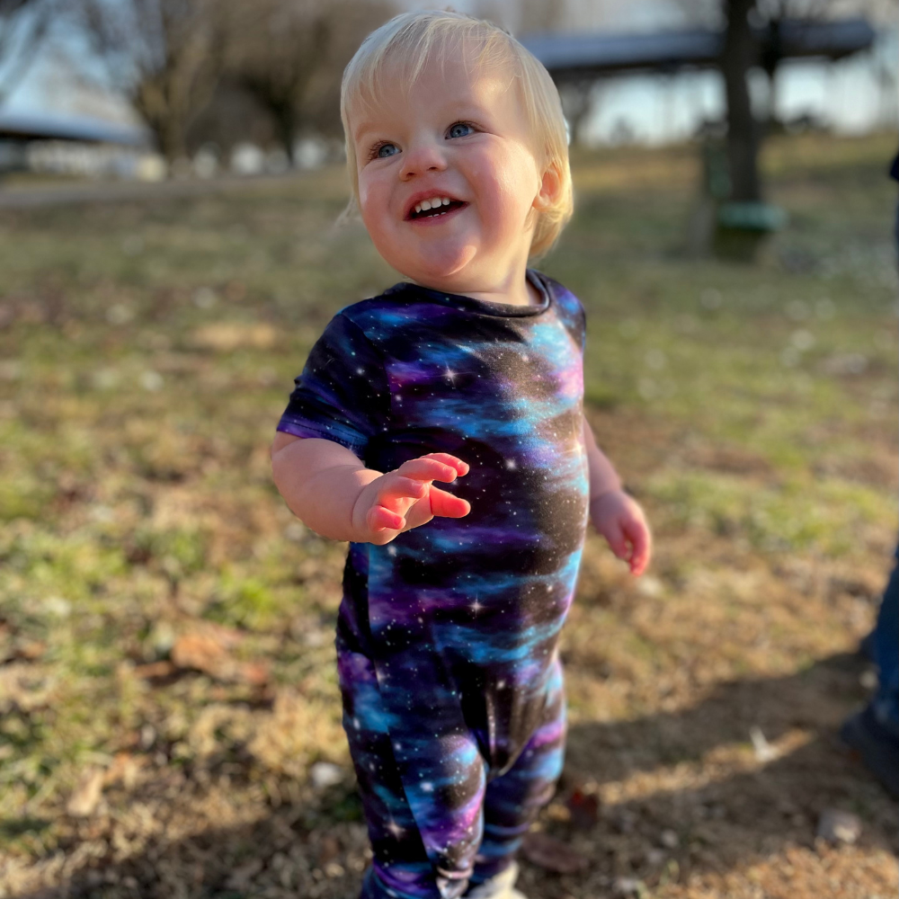 Short Sleeve Romper - Space Case