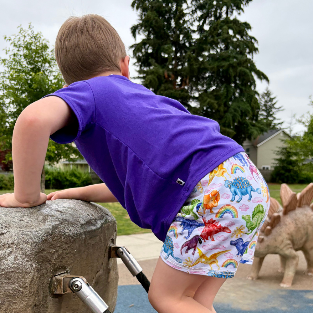 Bamboo Jogger Shorts in Jurassic Joy