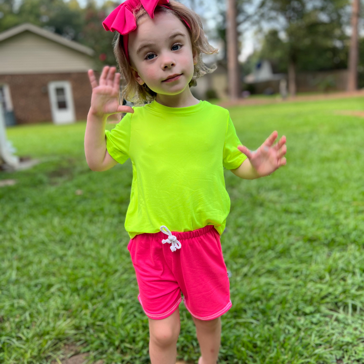 Jogger Shorts - Highlighter Pink