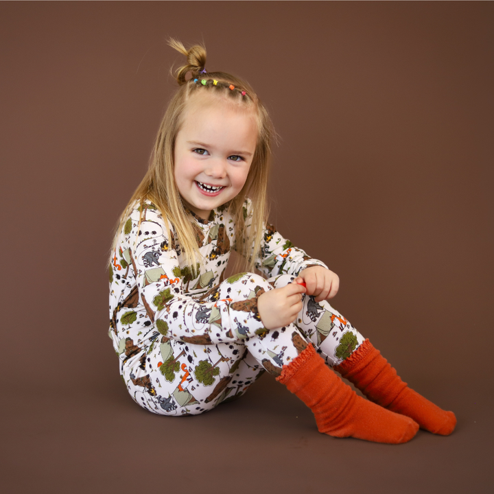 Bamboo Long Sleeve Romper in Happy Camper