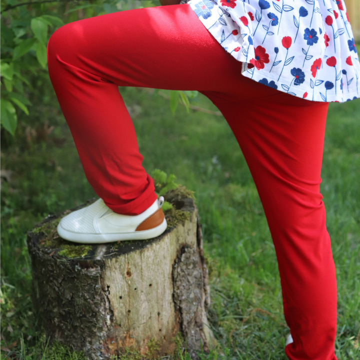 Bamboo Leggings in Cherry Red