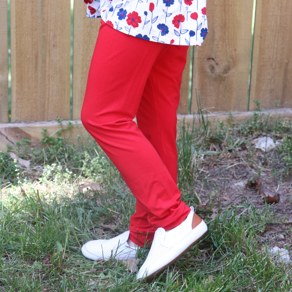 Bamboo Leggings in Cherry Red