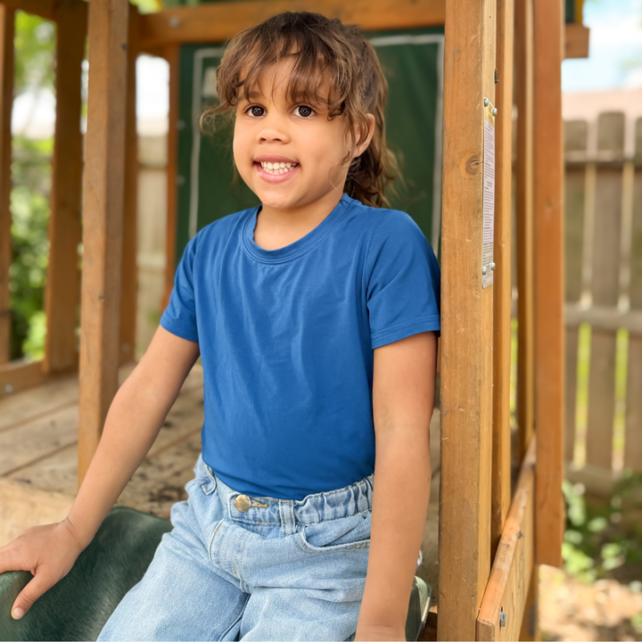 Bamboo Short Sleeve Crew Neck Tee in Twilight Blue