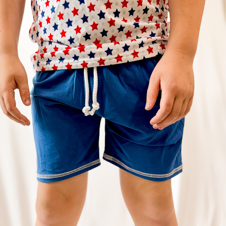 Bamboo Jogger Shorts in Twilight Blue