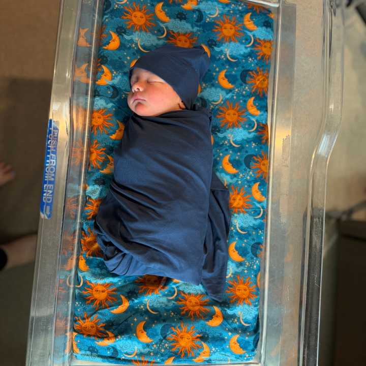 Bamboo Stretch Swaddle Set in Navy