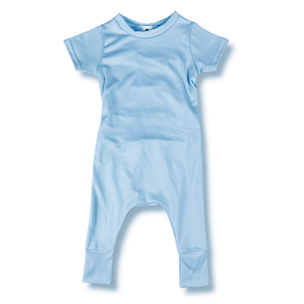 Short Sleeve Romper - Sky