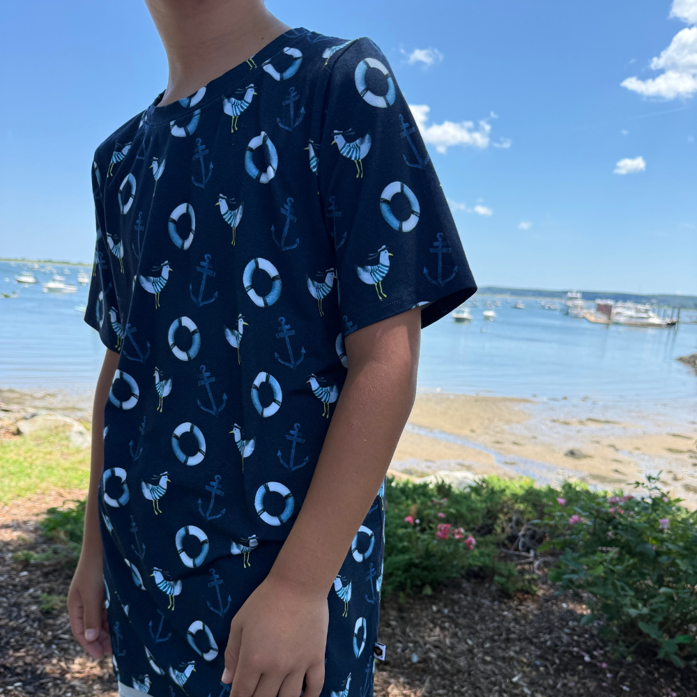 Bamboo Short Sleeve Crew Neck Tee in Seas The Day