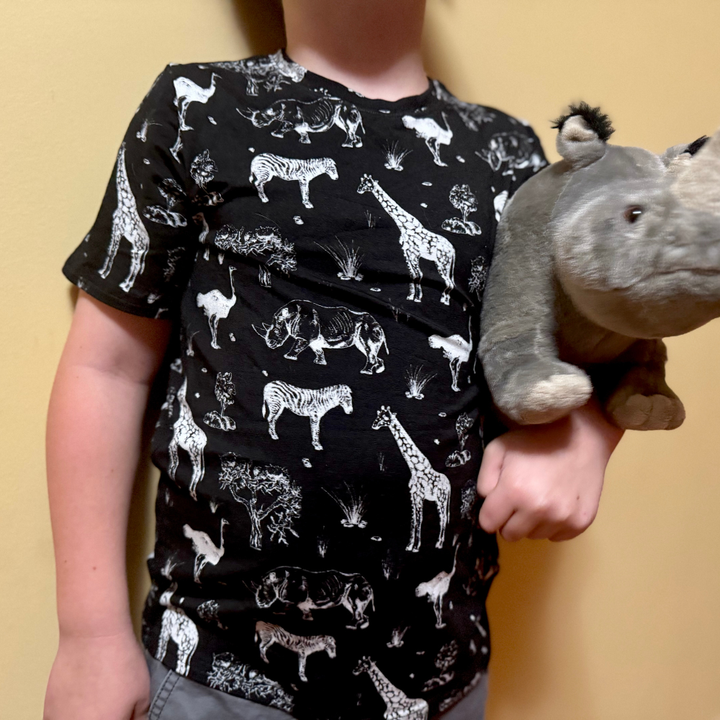 Bamboo Short Sleeve Crew Neck Tee in Safari Adventure