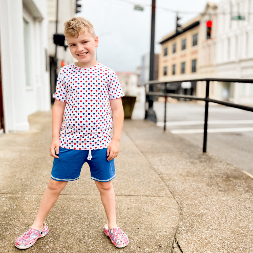 Bamboo Short Sleeve Crew Neck Tee in Independence