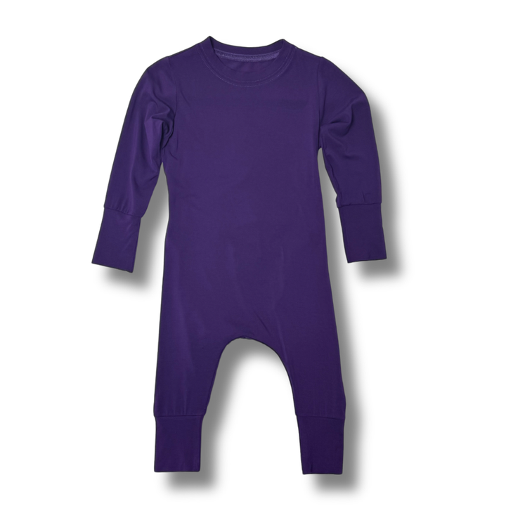 Bamboo Long Sleeve Romper in Amethyst