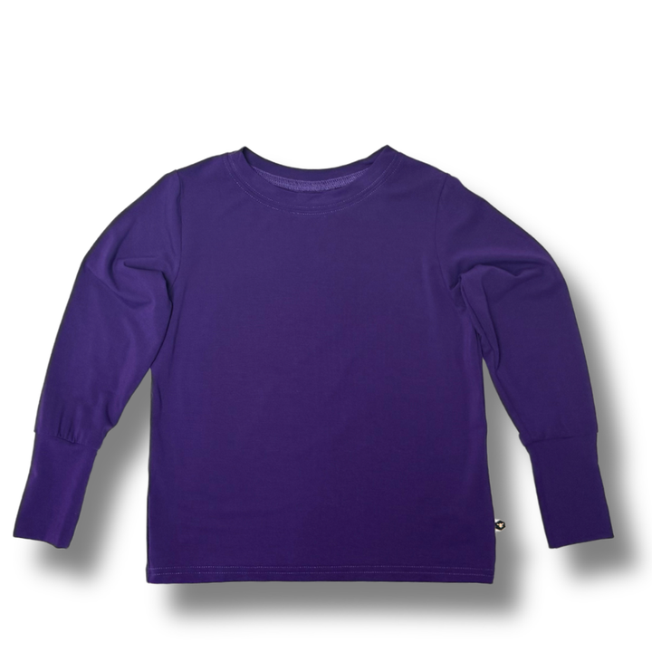 Bamboo Long Sleeve Crew Neck Tee in Amethyst