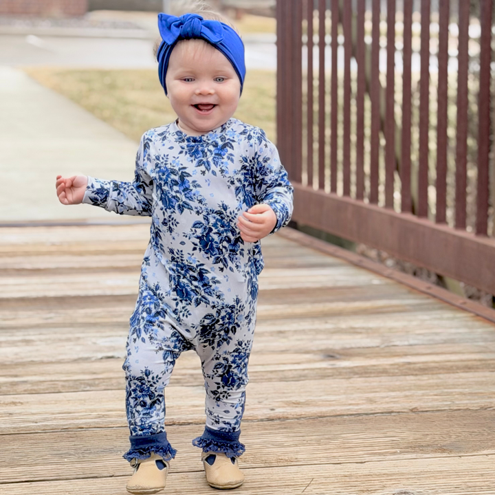 Bamboo Long Sleeve Romper in Anastasia