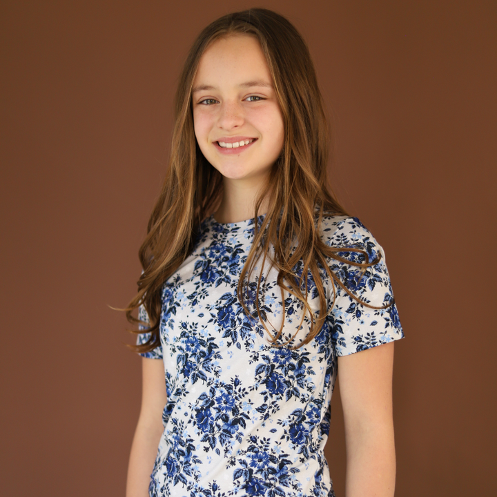 Bamboo Short Sleeve Crew Neck Tee in Anastasia