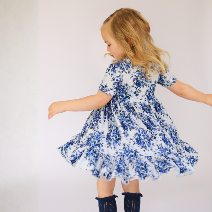 Bamboo Short Sleeve Twirl Dress in Anastasia