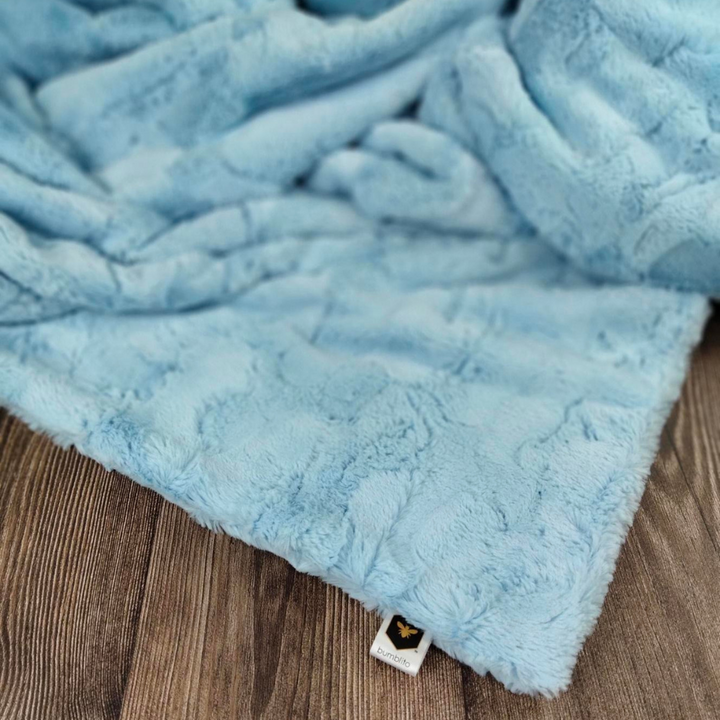 Baby Bee Luxe Blanket Plush - Baby Blue