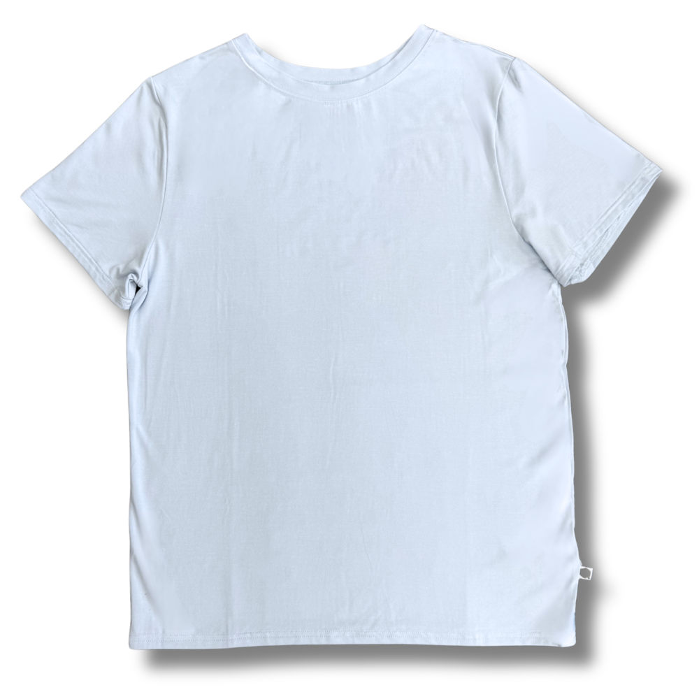 Bamboo Adult Short Sleeve Crew Neck Tee in Baby Blue