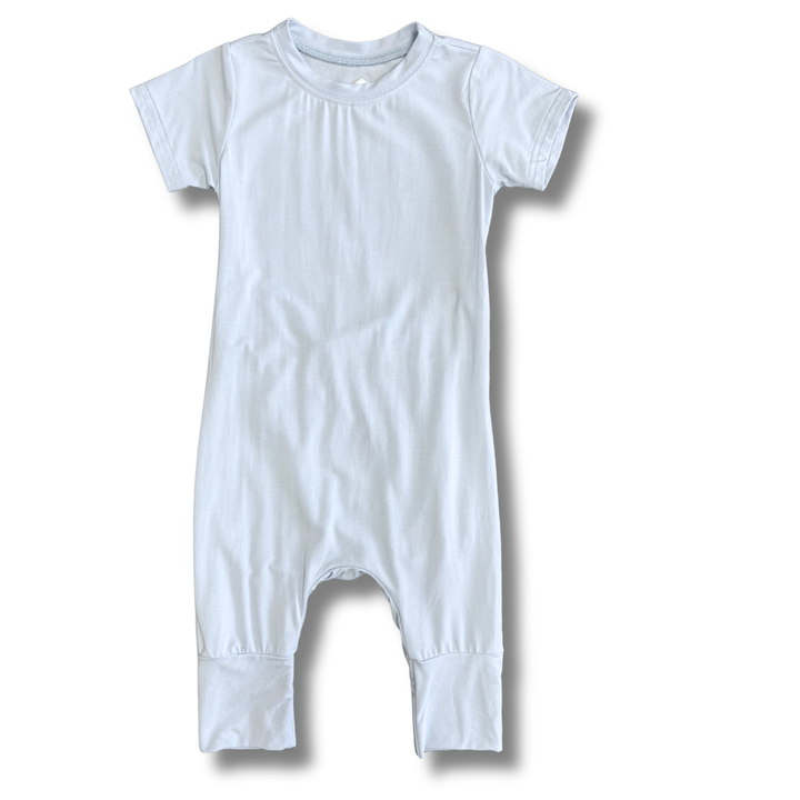 Bamboo Short Sleeve Romper in Baby Blue