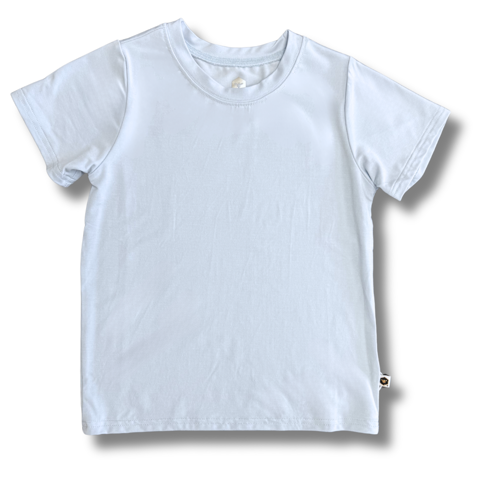 Bamboo Short Sleeve Crew Neck Tee in Baby Blue