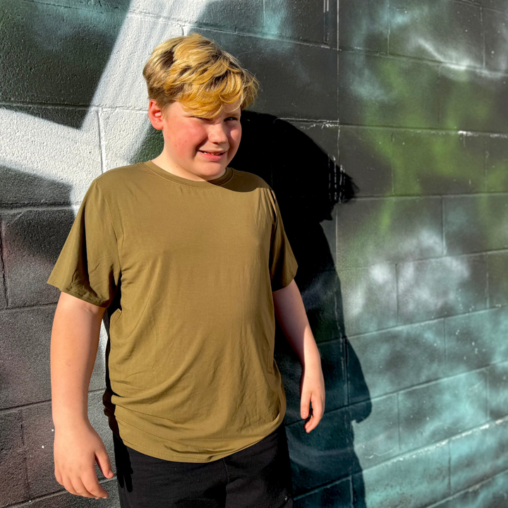 Bamboo Adult Short Sleeve Crew Neck Tee in Camo